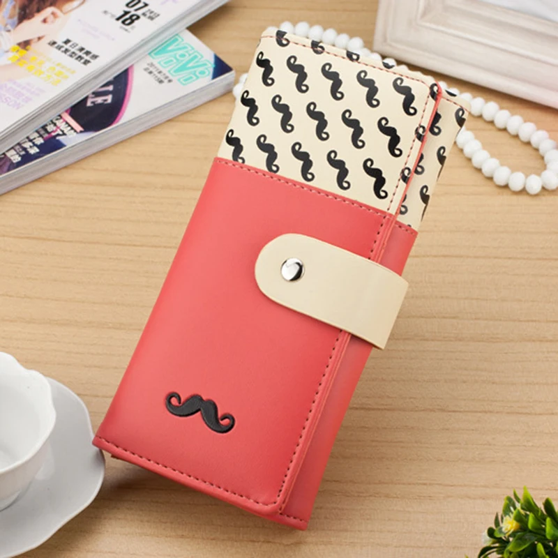Hot sales Smooth long PU Leather women wallets Cute Mustaches fashion Purse Female Clutches Coin and Cards Holder purses Bags
Hot sales Smooth long PU Leather women wallets Cute Mustaches fashion Purse Female Clutches Coin and Cards Holder purses Bags