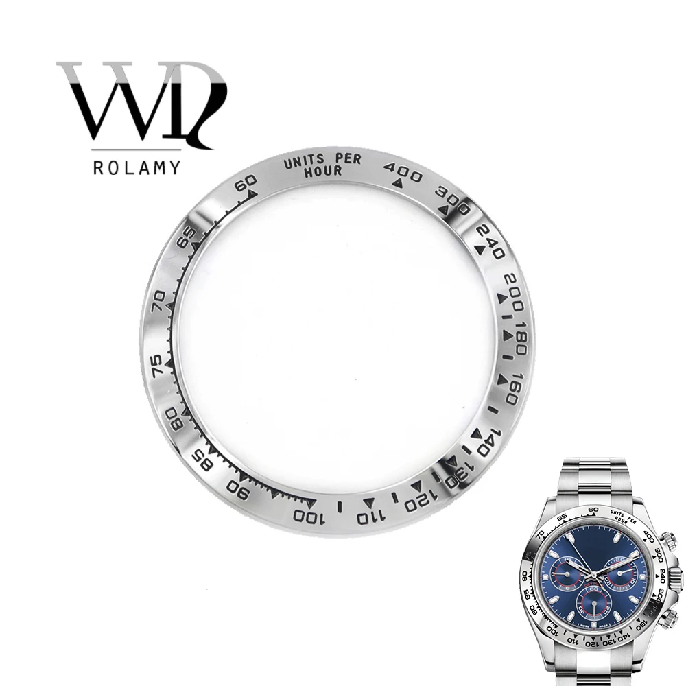 Rolamy Wholesale High Quality 316L Stainless Steel Silver with Black Writings 38.6mm Watch Bezel for DAYTONA 116500 - 116520
Rolamy Wholesale High Quality 316L Stainless Steel Silver with Black Writings 38.6mm Watch Bezel for DAYTONA 116500 - 116520