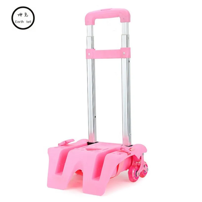 Image Girls Folding Trolley Rod Bracket Rolling Cart Trolley School Bags Parts Kids Boys Bag Cartoon 2   6 wheels Pulling Accessories