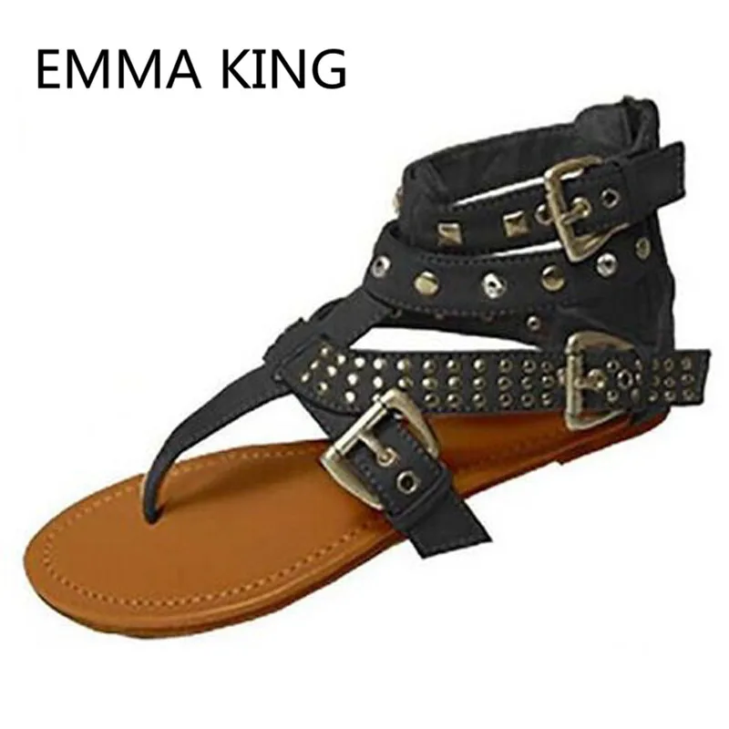 Top Quality Handmade Gold Rivets Women Gladiator Sandals Buckle Strap Flip Flops Casual Ladies Shoes Woman Roman Flats Sandals
Top Quality Handmade Gold Rivets Women Gladiator Sandals Buckle Strap Flip Flops Casual Ladies Shoes Woman Roman Flats Sandals