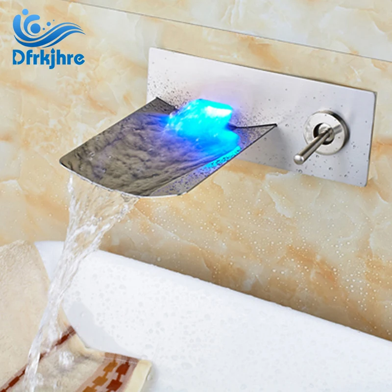 Modern Wall Mounted Bathroom Basin Faucet high Quality Waterfall LED Light Spout Nickel Brushed
Modern Wall Mounted Bathroom Basin Faucet high Quality Waterfall LED Light Spout Nickel Brushed