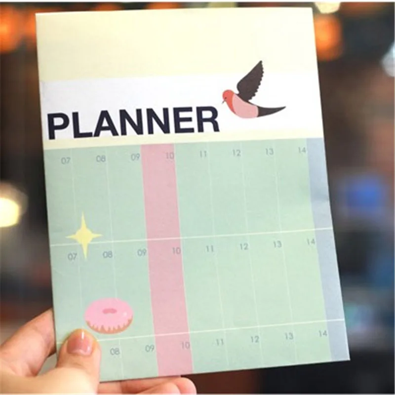 Image Half Year Planner Notebook Big Size Learning Working Plan Table For Kids School Supplies Korean Stationery Free Shipping 341