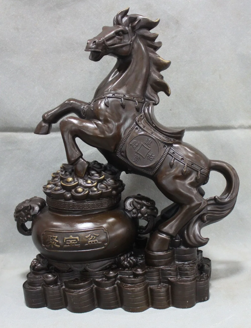 xd 001553 17" China Chinese Fengshui Bronze Zodiac Year Horse wealth treasure bowl Statue
xd 001553 17" China Chinese Fengshui Bronze Zodiac Year Horse wealth treasure bowl Statue