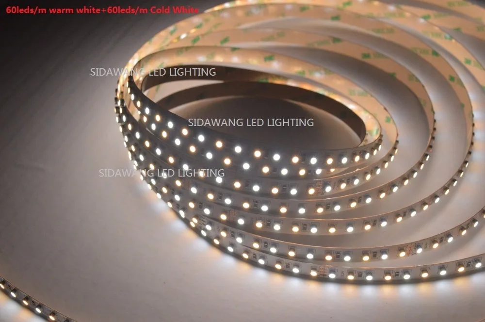 Dual Color CRI>95 +Ra SMD3528 CCT Color Temperature Adjustable & Dimmable LED Strip Light CW+WW DC12/24V 120LEDs/m 5m/reel
Dual Color CRI>95 +Ra SMD3528 CCT Color Temperature Adjustable & Dimmable LED Strip Light CW+WW DC12/24V 120LEDs/m 5m/reel