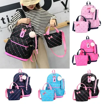 Women's Nylon Fashion Cute Three-Piece School Bag Print Backpack Bow Canvas Travel Backpack Tote Bag
Women's Nylon Fashion Cute Three-Piece School Bag Print Backpack Bow Canvas Travel Backpack Tote Bag