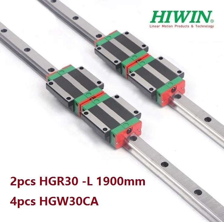 

2pcs origial Hiwin rail HGR30 -L 1900mm linear guide + 4pcs HGW30CA HGW30CC flange carriage blocks for cnc router
