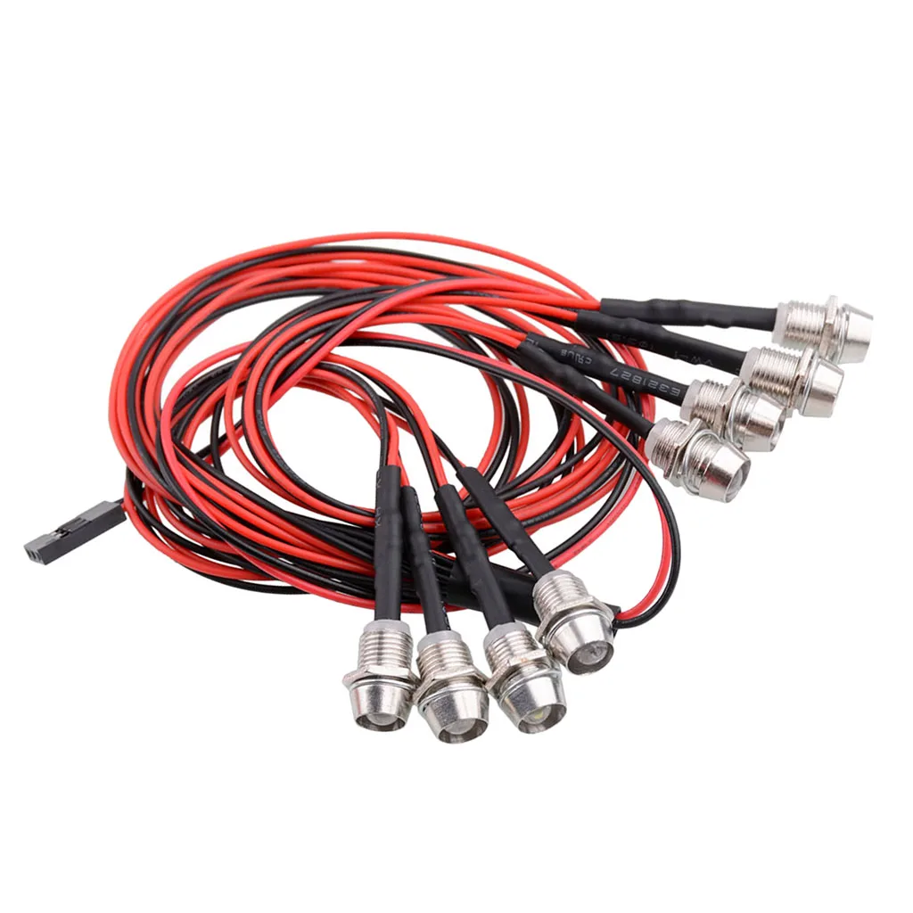 8 LED Light Kit Headlights Taillight White Yellow Red for 1/5 1/8 1/10 1/12 1/16 RC DIY Parts