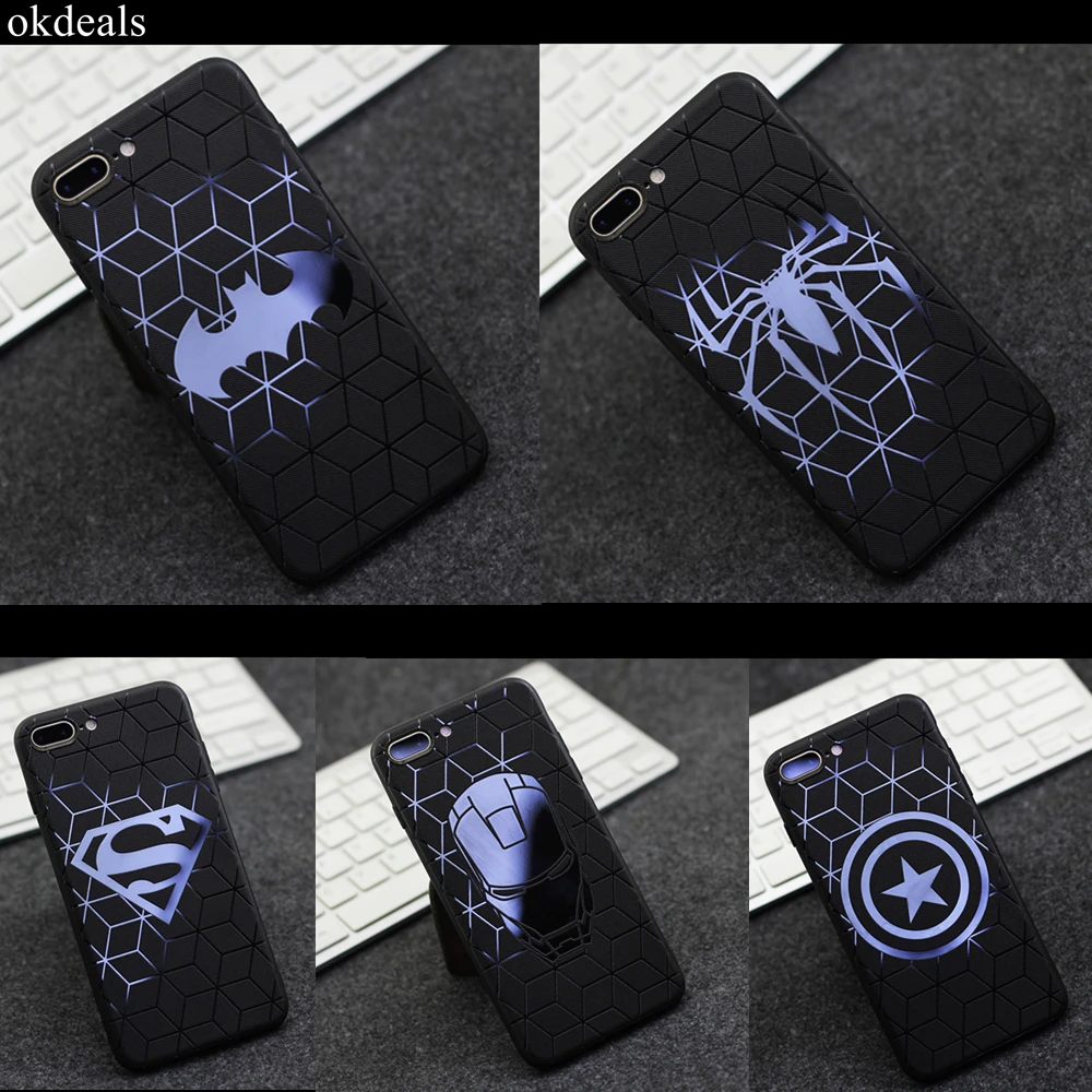 Okdeals New Phone Case for Iphone 8 Plus Superman Glossy Cover for Iphone X Batman for Iphone 6 6s 7 7 Plus Spiderman Black Case
Okdeals New Phone Case for Iphone 8 Plus Superman Glossy Cover for Iphone X Batman for Iphone 6 6s 7 7 Plus Spiderman Black Case