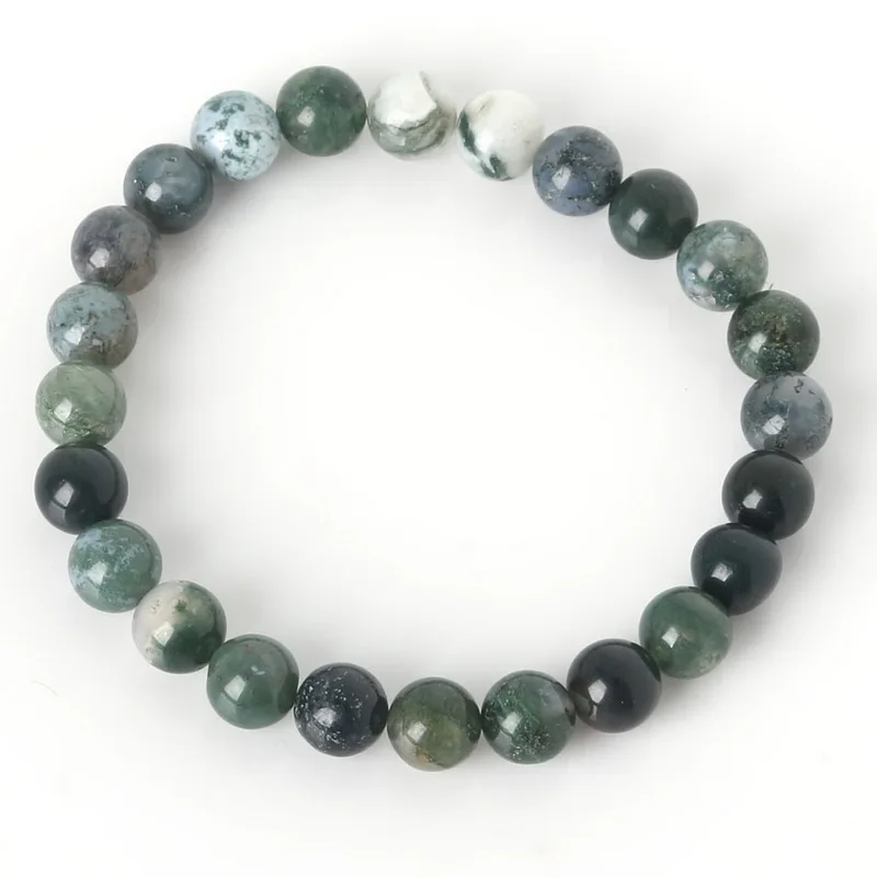 New Arrival Natural Stone Bracelets Bangles Moss Beads 8mm with Elastic Rope for Men and Women Fashion Jewelry
New Arrival Natural Stone Bracelets Bangles Moss Beads 8mm with Elastic Rope for Men and Women Fashion Jewelry