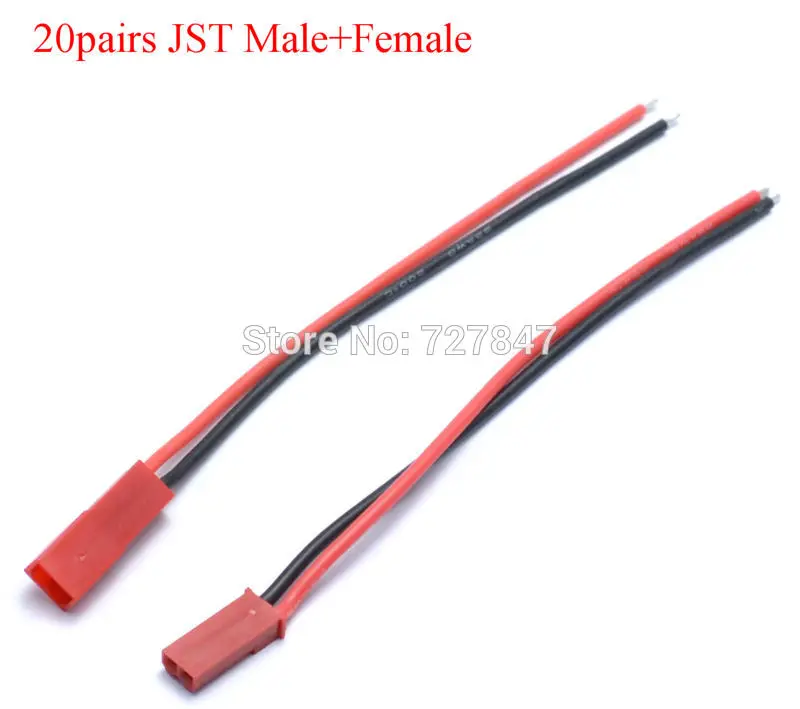 20pairs 100mm JST 2 pin connector plug lead wire For RC Lipo battery discharge ESC BEC Board line Male & Female Free shipping
20pairs 100mm JST 2 pin connector plug lead wire For RC Lipo battery discharge ESC BEC Board line Male & Female Free shipping