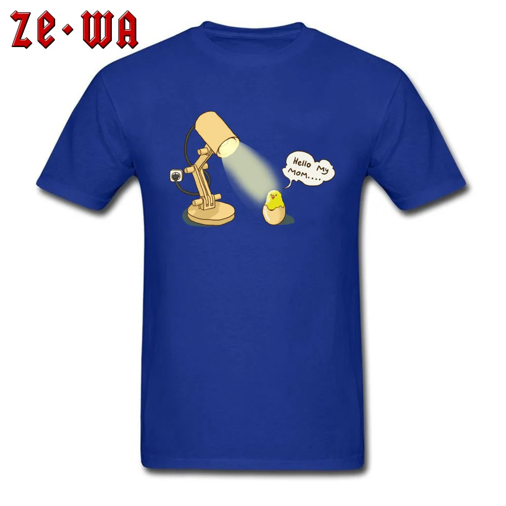 chicken hatched Retro Fitness Tight T Shirt Round Neck 100% Cotton Short Sleeve Tops T Shirt for Men Tee-Shirt Summer/Fall chicken hatched blue