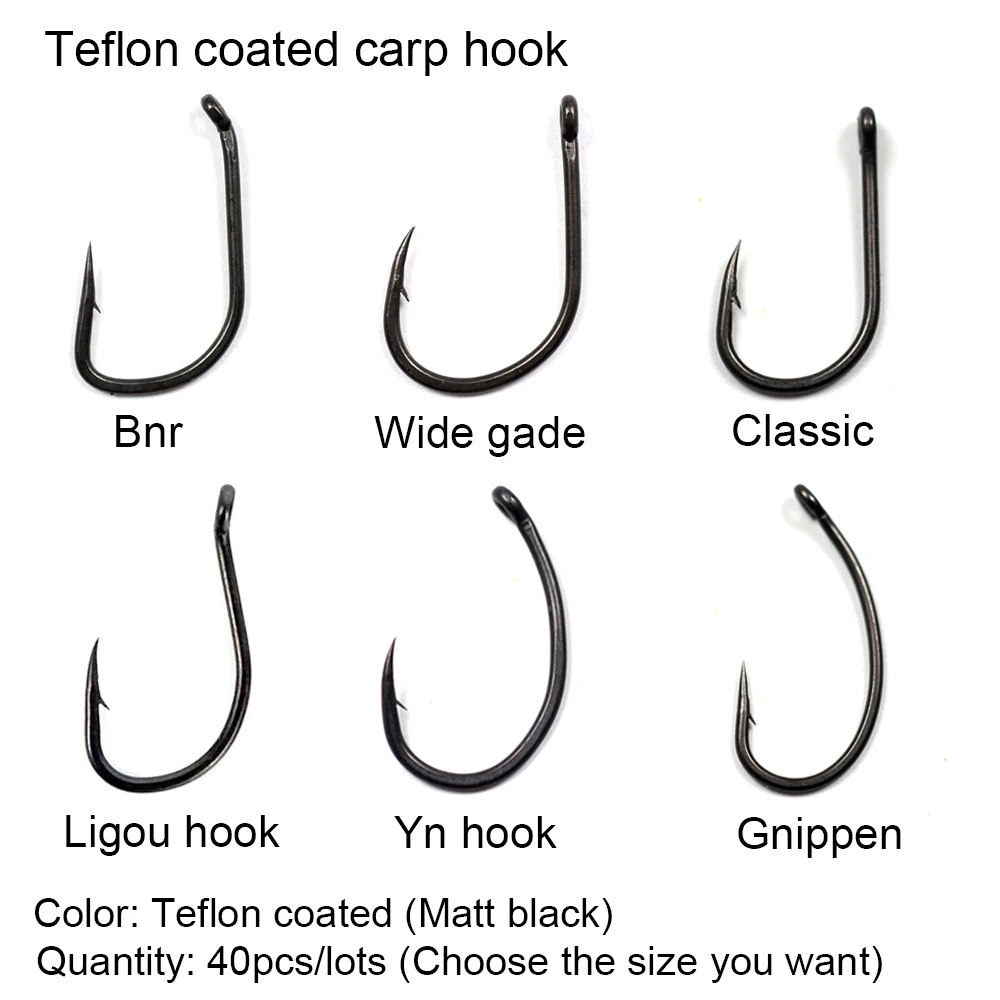 Eupheng 40pcs Teflon Coated Carp Fishing Barb Hook Fishing Super Strong Ultra Sharp Wide Gap Curve Long Shank
Eupheng 40pcs Teflon Coated Carp Fishing Barb Hook Fishing Super Strong Ultra Sharp Wide Gap Curve Long Shank