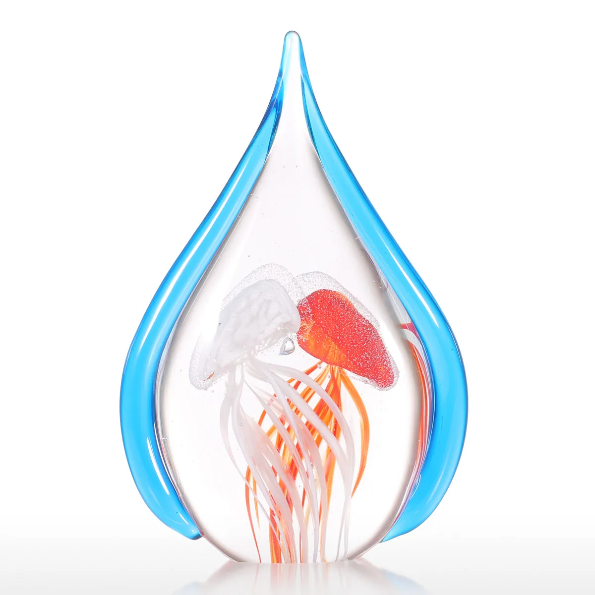 Blue Border Teardrop-shaped Glass Model Teardrop Jellyfish Gift Glass Ornament Handblown Home Decoration Red and White Ornament
Blue Border Teardrop-shaped Glass Model Teardrop Jellyfish Gift Glass Ornament Handblown Home Decoration Red and White Ornament