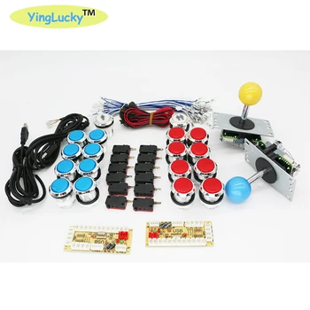 Arcade joysticks DIY Kit USB Control to PC Joystick LED 2 Players Push Buttons 2 x Zero Delay Keyboard Encoder Raspberry Pi
Arcade joysticks DIY Kit USB Control to PC Joystick LED 2 Players Push Buttons 2 x Zero Delay Keyboard Encoder Raspberry Pi