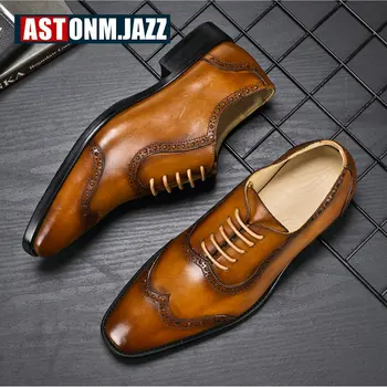 Men Casual Shoes Moccasins Men Genuine Leather Brogue Wedding Shoe Lace Up Formal Dress leather shoes men oxfords Big Size 46 11
Men Casual Shoes Moccasins Men Genuine Leather Brogue Wedding Shoe Lace Up Formal Dress leather shoes men oxfords Big Size 46 11