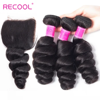 Recool Malaysian Loose Wave 3 Bundles & Closure 10-28 Inch Remy Malaysian Human Hair Bundles With Lace Closure No Shedding
Recool Malaysian Loose Wave 3 Bundles & Closure 10-28 Inch Remy Malaysian Human Hair Bundles With Lace Closure No Shedding