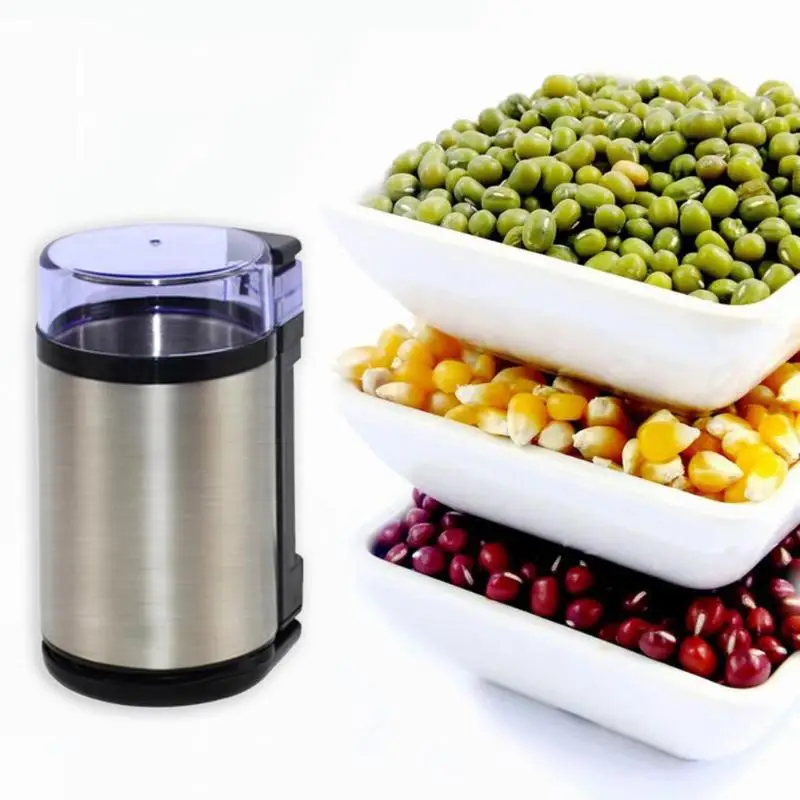 

Stainless Steel Electric Coffee Spice Grinder Maker Beans Herbs Nuts Cereal Grains Mill Machine Home Use EU Plug