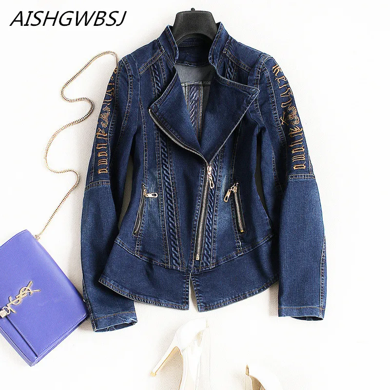 2019 New Women's Spring and Autumn Street Style Denim Jacket Letters Embroidery Stitching Fashion Personality Coat TQ568
2019 New Women's Spring and Autumn Street Style Denim Jacket Letters Embroidery Stitching Fashion Personality Coat TQ568