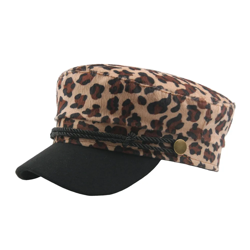 Ladies' Leopard Hat Polyester Net Red Duck Tongue Beret Hat Women's Autumn and Winter Retro Flat Top Navy CapWinter Muts
Ladies' Leopard Hat Polyester Net Red Duck Tongue Beret Hat Women's Autumn and Winter Retro Flat Top Navy CapWinter Muts