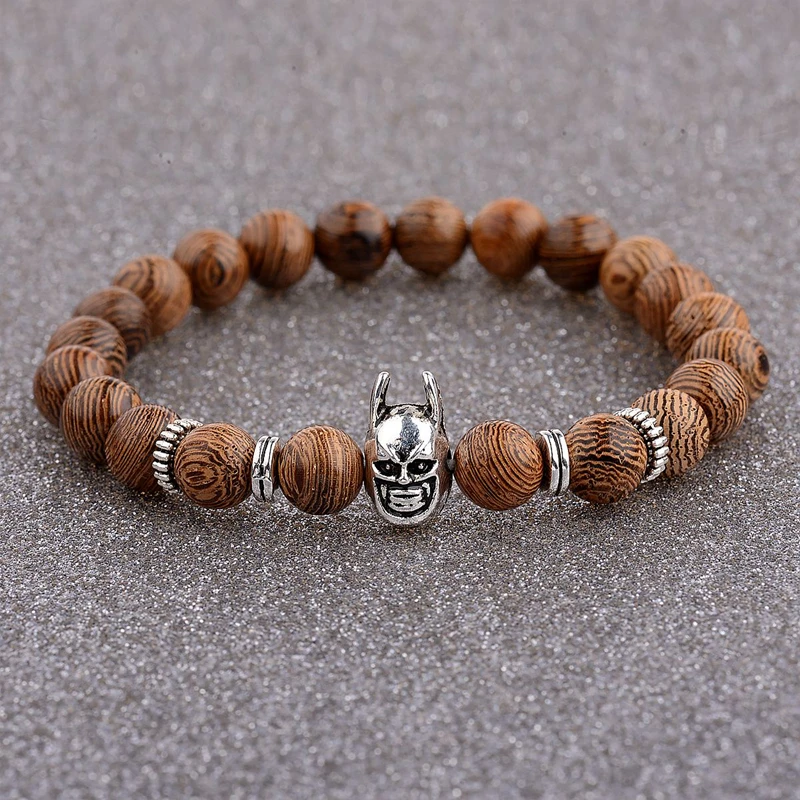 DOUVEI Charm Men Natural Wood Beads Bracelets Silver&Gold Batman Beads Handmade Prayer Brown Bracelet Homme ABJ014
DOUVEI Charm Men Natural Wood Beads Bracelets Silver&Gold Batman Beads Handmade Prayer Brown Bracelet Homme ABJ014