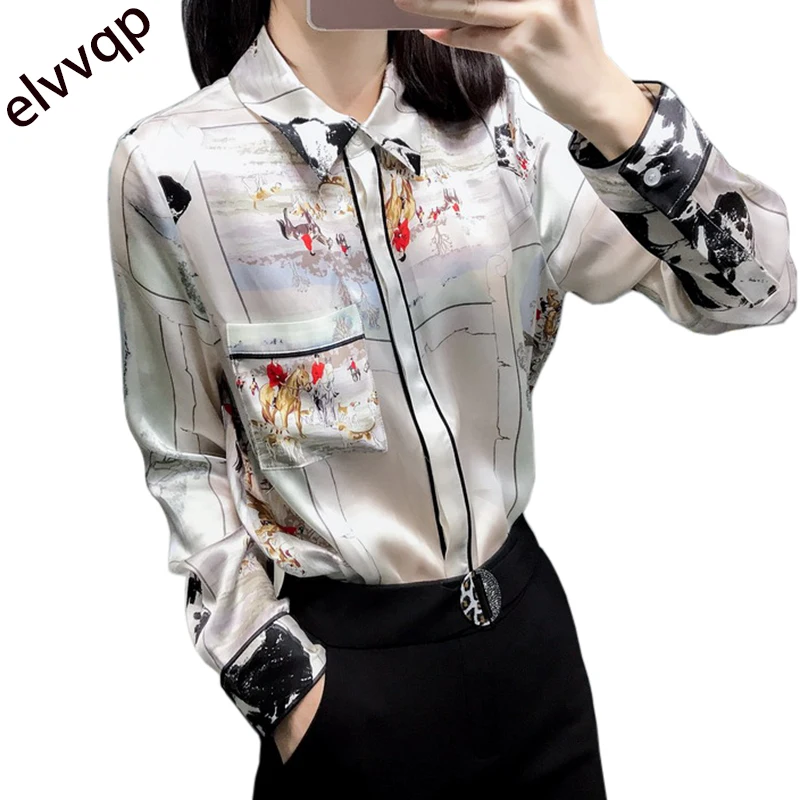 High quality Women Blouse Elegant Silk print Shirt Turn Down Collar Long Sleeve Female Formal Office OL Blouse Women Tops 012FD
High quality Women Blouse Elegant Silk print Shirt Turn Down Collar Long Sleeve Female Formal Office OL Blouse Women Tops 012FD