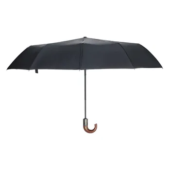 Imitation Wood Handle Wind Resistant Black Three Folding Rain Umbrella Bone umbrella Automatic umbrella
Imitation Wood Handle Wind Resistant Black Three Folding Rain Umbrella Bone umbrella Automatic umbrella