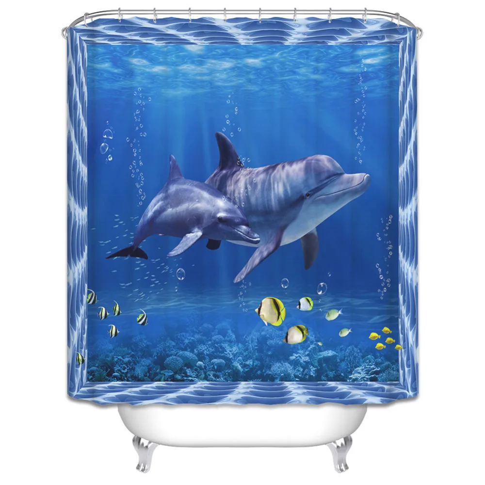 High Quality Polyester Mildew Waterproof Blue Bath Curtain 3D Dolphin Seascape Digital Printed Shower Curtain Bathroom Decor
High Quality Polyester Mildew Waterproof Blue Bath Curtain 3D Dolphin Seascape Digital Printed Shower Curtain Bathroom Decor