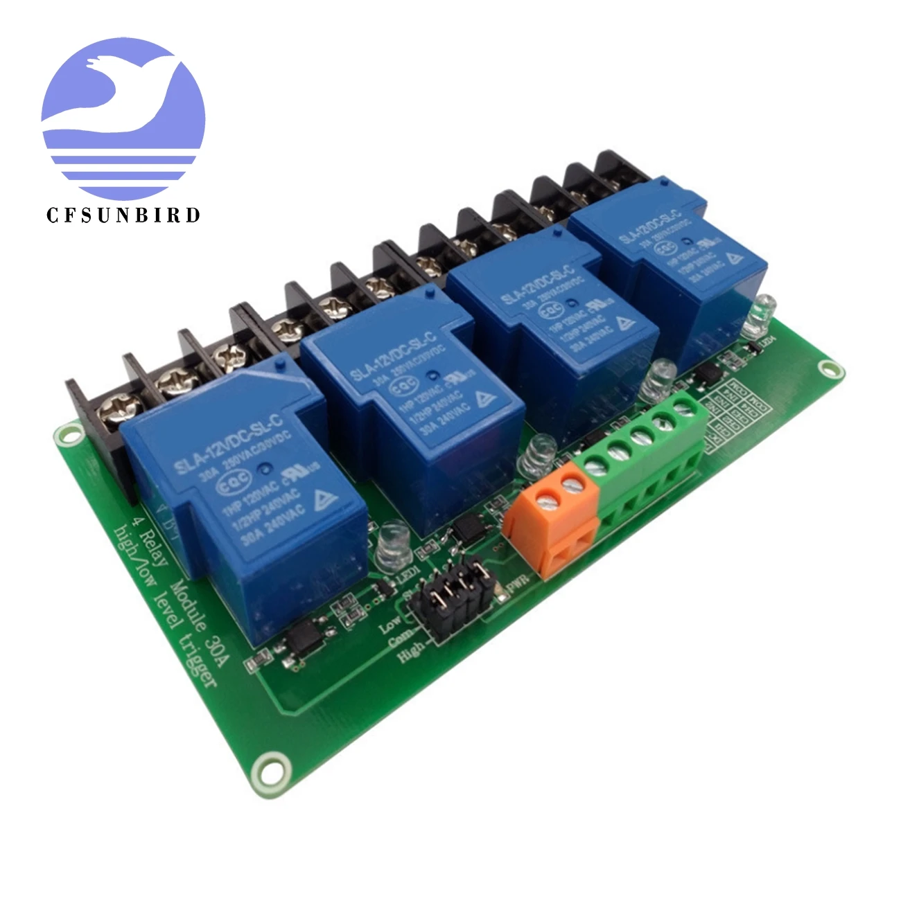 four 4 channel relay module 30A with optocoupler isolation 5v 12v 24v supports high and low Triger trigger for Smart home
four 4 channel relay module 30A with optocoupler isolation 5v 12v 24v supports high and low Triger trigger for Smart home