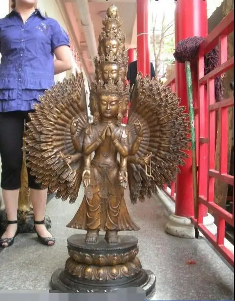 52"Huge Tibet Bronze gild 1000 Arm hands Avalokitesvara Kwan-yin Buddha statue
52"Huge Tibet Bronze gild 1000 Arm hands Avalokitesvara Kwan-yin Buddha statue