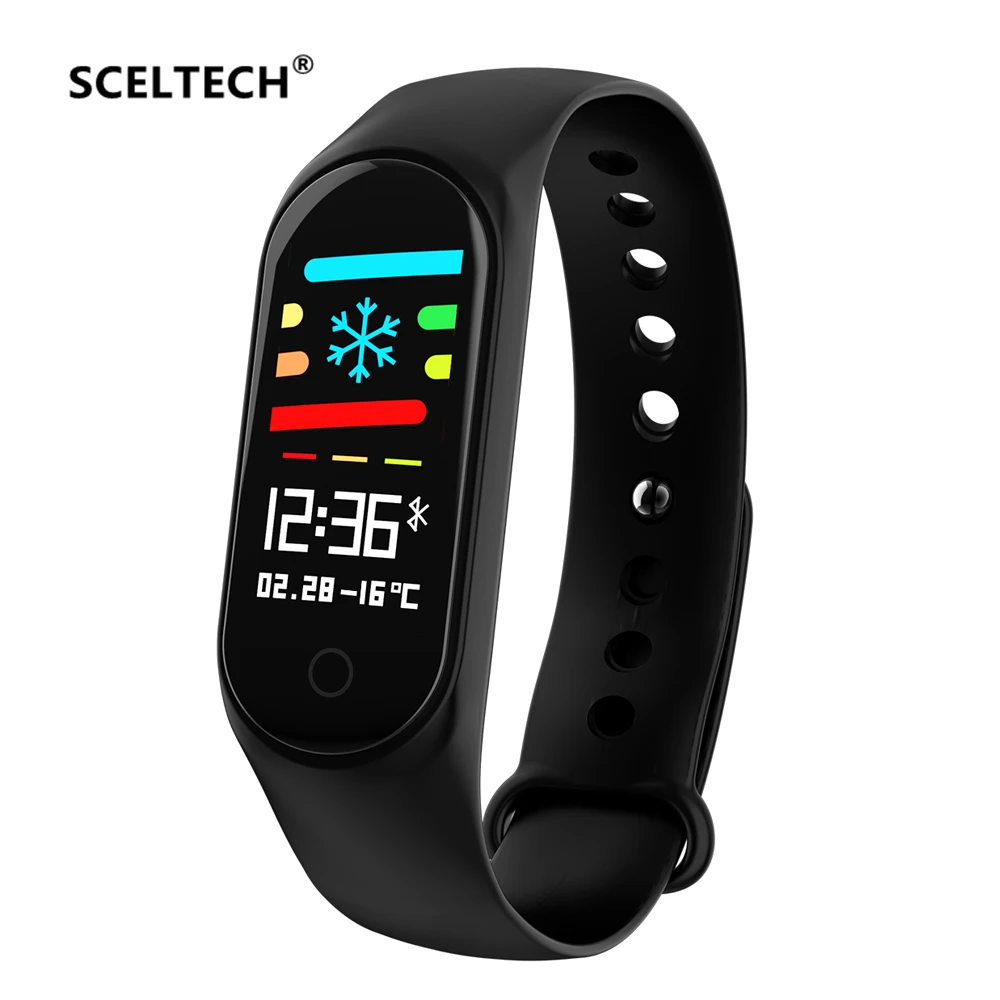 SCELTECH M3 Fitness Smart Bracelet Blood Pressure Heart Rate Monitor Colorful Touch Screen Band Wristband Step Counter | Электроника