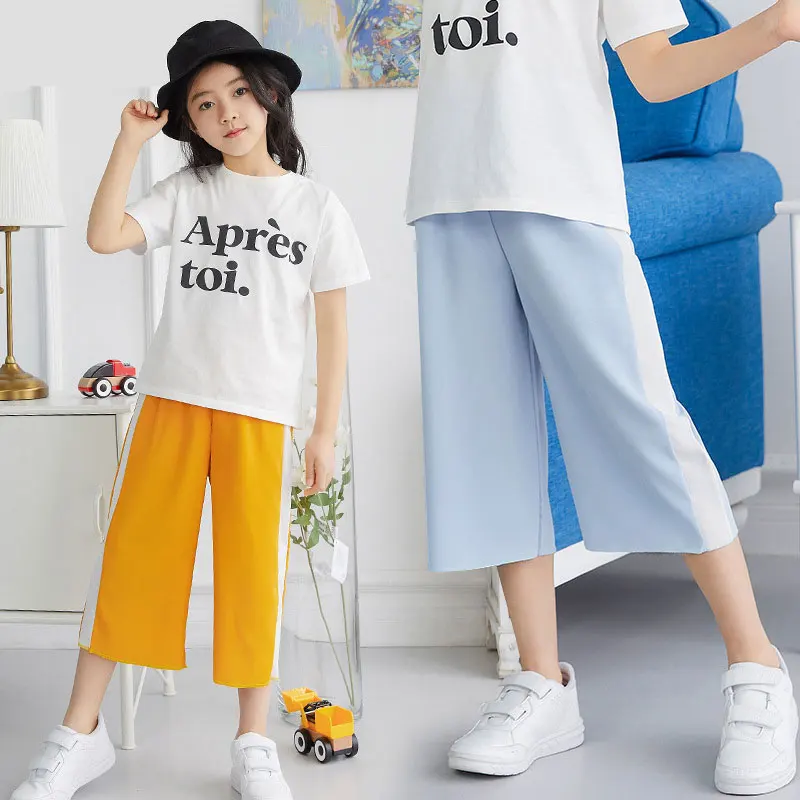 Girls Pants 4-10y Children Summer Loose Calf-length Pants Girls Casual Chiffon Pleated Pant Kids Wide Leg Pants
Girls Pants 4-10y Children Summer Loose Calf-length Pants Girls Casual Chiffon Pleated Pant Kids Wide Leg Pants