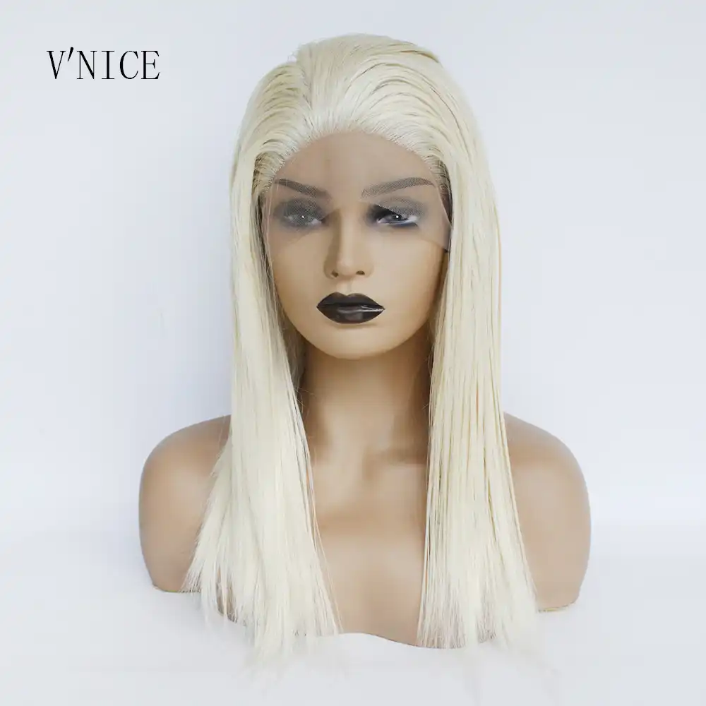 short white blonde wig
