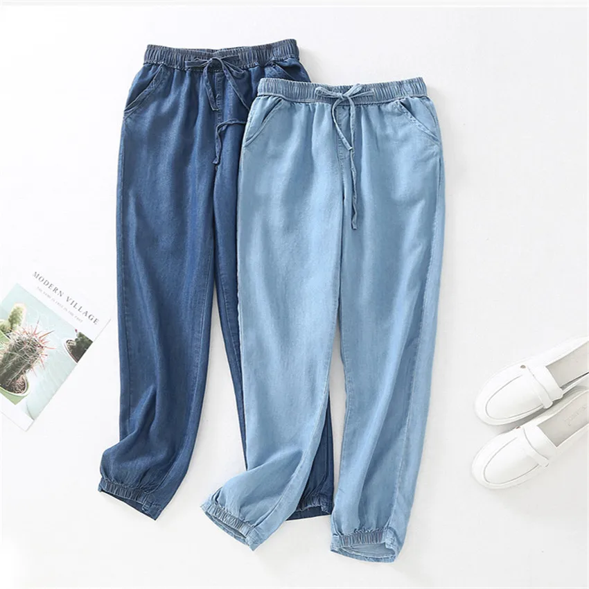 Gowyimmes Summer Women Denim Pants Long Cotton Jeans High Waist Harem Pants Female Blue Jeans Casual Lady Thin Trousers Hot P434
Gowyimmes Summer Women Denim Pants Long Cotton Jeans High Waist Harem Pants Female Blue Jeans Casual Lady Thin Trousers Hot P434