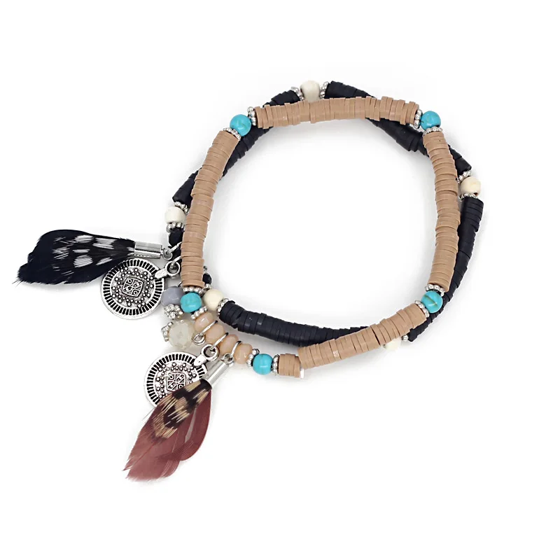 Women's Feather Bracelet Crystal Beads Beads Bracelet Black Soft Pottery Popular Accessories
Women's Feather Bracelet Crystal Beads Beads Bracelet Black Soft Pottery Popular Accessories
