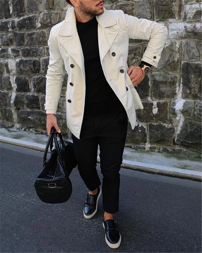 Men's Trench Coat Casual Black Trenchcoat Mens Turn-down Collar Punk Trench Coat Male Slim Fit Jacket For Men Trench Coat
Men's Trench Coat Casual Black Trenchcoat Mens Turn-down Collar Punk Trench Coat Male Slim Fit Jacket For Men Trench Coat