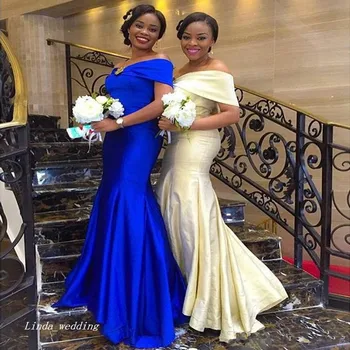 2019 Modest Champagne Royal Blue Off The Shoulder Bridesmaid Dress Elegant Mermaid Long Maid of Honor Dress Wedding Party Gown
2019 Modest Champagne Royal Blue Off The Shoulder Bridesmaid Dress Elegant Mermaid Long Maid of Honor Dress Wedding Party Gown