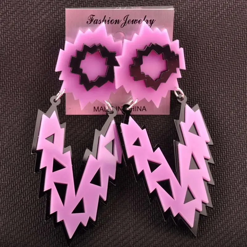 European Fashion Personaltiy Exaggerate Club Jewelry Accessories Pink Big Acrylic Geometric Stud Earrings For Women
European Fashion Personaltiy Exaggerate Club Jewelry Accessories Pink Big Acrylic Geometric Stud Earrings For Women