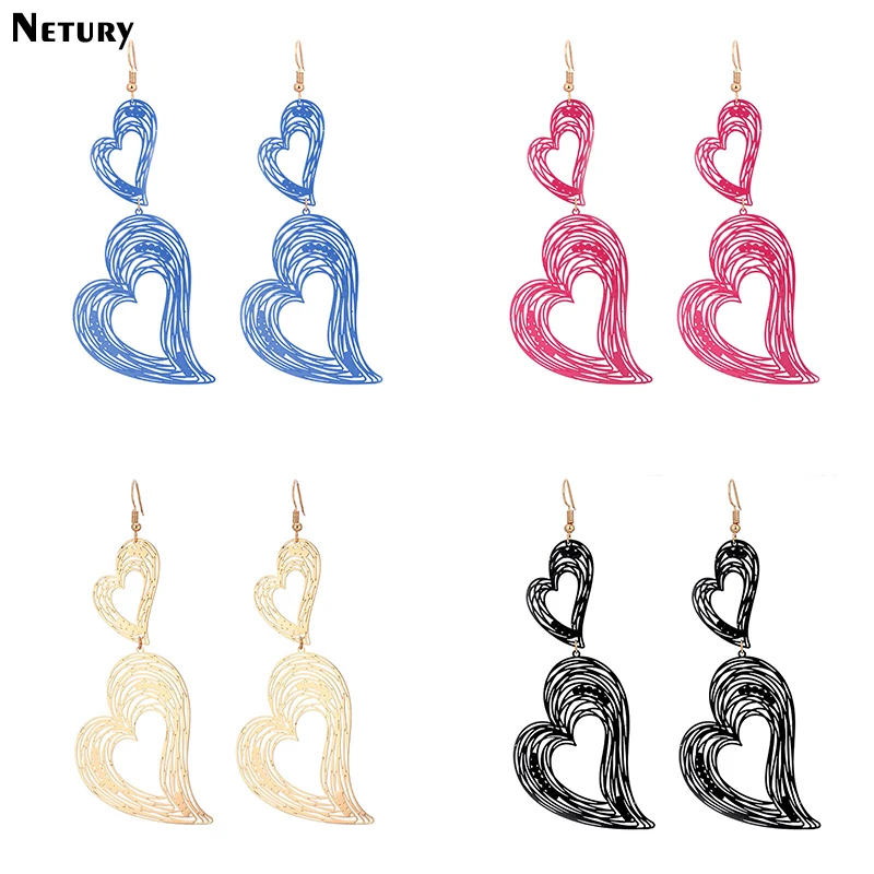 New Fashion Women dangle earrings long heart hollow gold colorful hyperbole earrings funny party Europe style big Art earrings
New Fashion Women dangle earrings long heart hollow gold colorful hyperbole earrings funny party Europe style big Art earrings