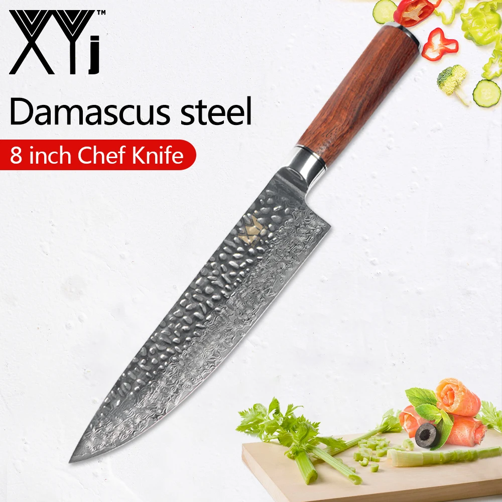 XYj 8 inch Chef Kitchen Cooking VG10 Damascus Knife New Arrival Japanese Kitchen Cooking Tool Accessories Wood Handle Knives
XYj 8 inch Chef Kitchen Cooking VG10 Damascus Knife New Arrival Japanese Kitchen Cooking Tool Accessories Wood Handle Knives
