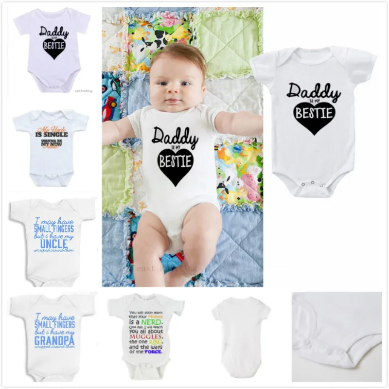 Daddy is My Bestie UNCLE GRANDPA Print Baby Rompers Summer Baby Clothing Romper Infant Newborn Baby Boy Girl Clothes Jumpsuits
Daddy is My Bestie UNCLE GRANDPA Print Baby Rompers Summer Baby Clothing Romper Infant Newborn Baby Boy Girl Clothes Jumpsuits