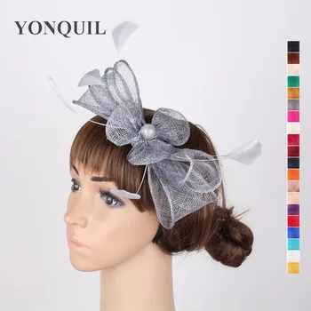 Silver grey sinamay fascinator with big sinamay bow and feathers headband for Tea Garden party Royal Races Kentucky derby MYQ093
Silver grey sinamay fascinator with big sinamay bow and feathers headband for Tea Garden party Royal Races Kentucky derby MYQ093