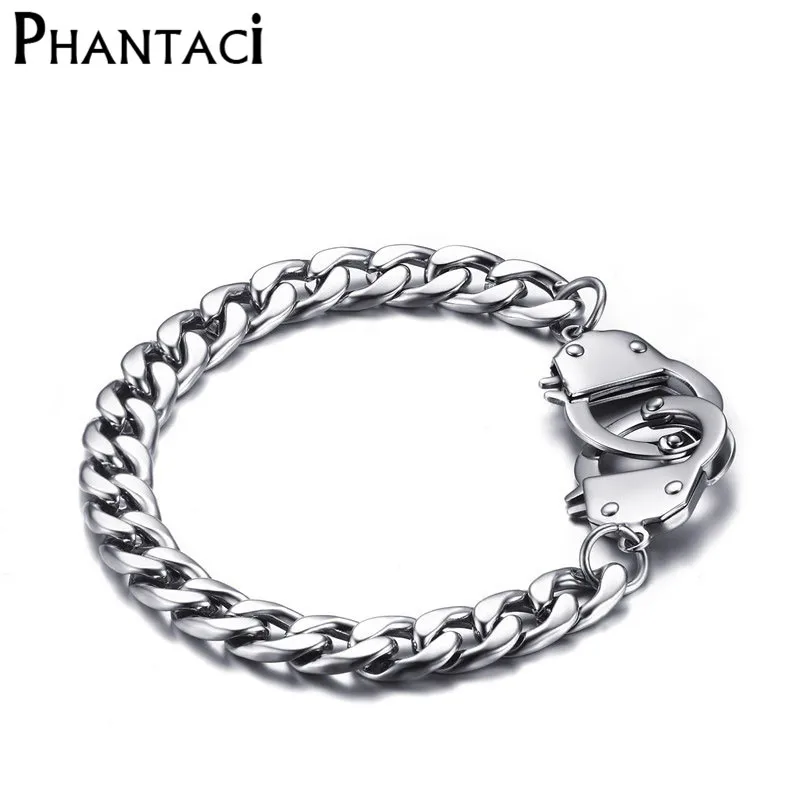No Fade Cool Men Handcuffs Bracelet Stainless Steel Link Chain Bracelets Jewelry Mens Charm Wrap Bracelet
No Fade Cool Men Handcuffs Bracelet Stainless Steel Link Chain Bracelets Jewelry Mens Charm Wrap Bracelet