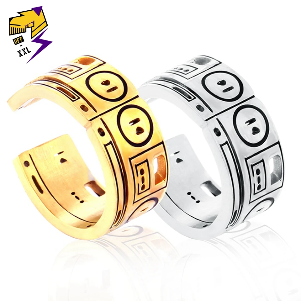 Vintage Men Punk Biker Rings Steampunk Stainless Steel Tape Recorder Finger Ring Women Gothic Jewelry Gold Silver Color
Vintage Men Punk Biker Rings Steampunk Stainless Steel Tape Recorder Finger Ring Women Gothic Jewelry Gold Silver Color