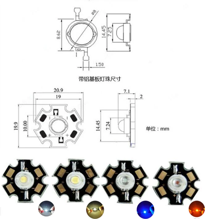 100pcs/lot 1W 3W Deep Red Green Blue White Yellow UV High Power Led with 20mm PCB
100pcs/lot 1W 3W Deep Red Green Blue White Yellow UV High Power Led with 20mm PCB