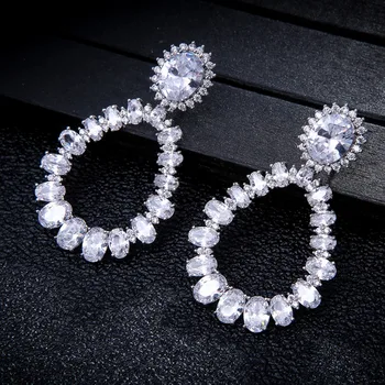 48MM Luxury Trendy Geometry Design Full Mirco Paved Crystal Zircon Naija Wedding Drop Earring Fashion Jewelry E6448
48MM Luxury Trendy Geometry Design Full Mirco Paved Crystal Zircon Naija Wedding Drop Earring Fashion Jewelry E6448