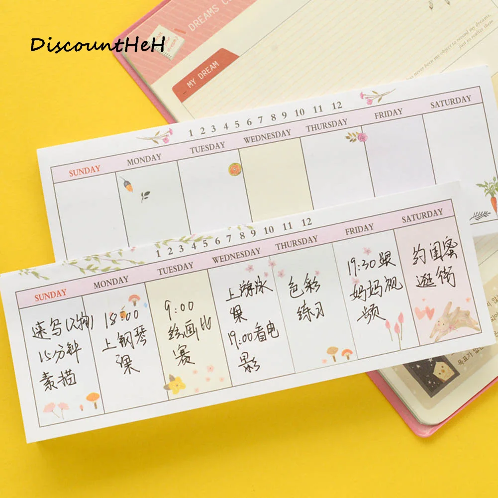 2017 New Arrival Fresh Weekly Planner Schedule Memo Pad Sticky Notes Escolar Papelaria School Supply Bookmark
2017 New Arrival Fresh Weekly Planner Schedule Memo Pad Sticky Notes Escolar Papelaria School Supply Bookmark