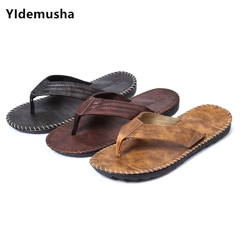 2019 New Fashion Men's Flip Flops PU Leather Luxury Slippers Beach Casual Sandals Summer for Men Fashion Non-slip Slippers
2019 New Fashion Men's Flip Flops PU Leather Luxury Slippers Beach Casual Sandals Summer for Men Fashion Non-slip Slippers