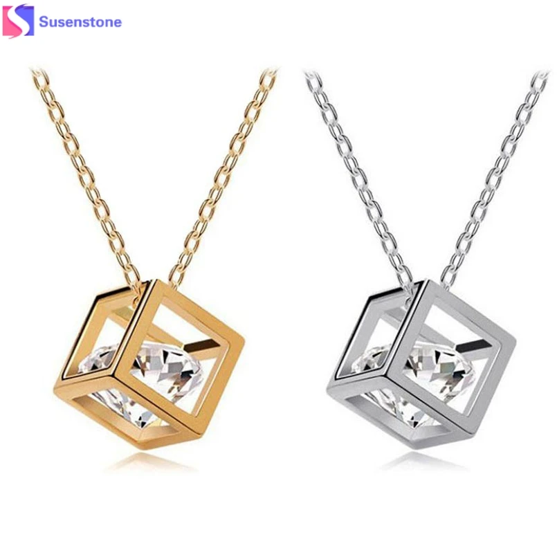 SUSENSTONE Women Chain Crystal Rhinestone Square Pendant Alloy Necklace Jewelry #6-7
SUSENSTONE Women Chain Crystal Rhinestone Square Pendant Alloy Necklace Jewelry #6-7