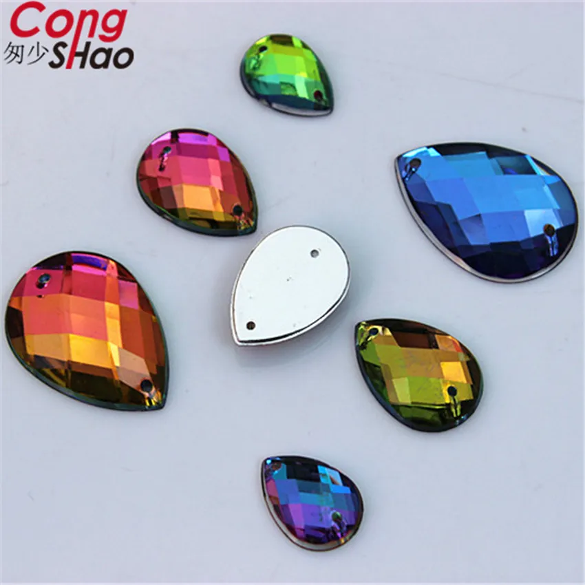 Cong Shao 50/100pcs Rainbow color Drop stones and crystals flatback Acrylic Rhinestone trim sewing 2 Hole costume Button CS369
Cong Shao 50/100pcs Rainbow color Drop stones and crystals flatback Acrylic Rhinestone trim sewing 2 Hole costume Button CS369