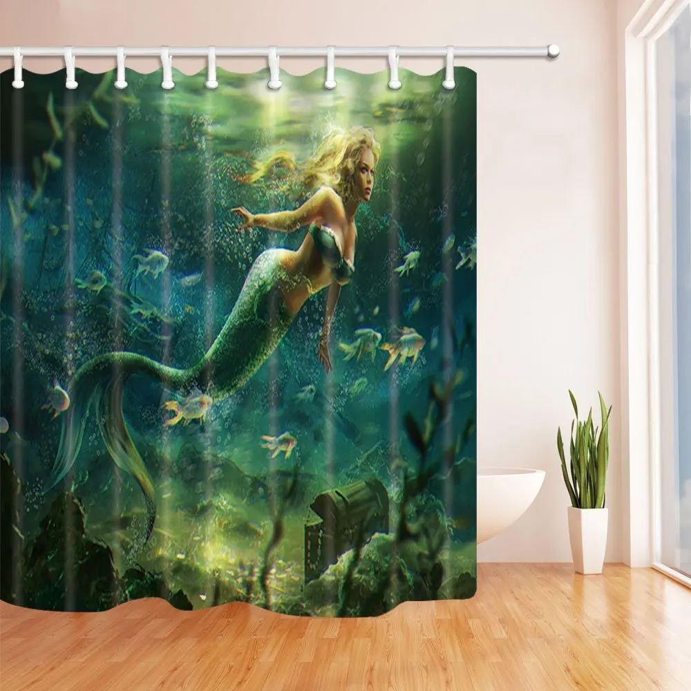 Beautiful Mermaid Fishes Decor Waterproof Polyester Fabric Shower Curtains for Bathroom Shower Curtain 69X70 inBlonde Green
Beautiful Mermaid Fishes Decor Waterproof Polyester Fabric Shower Curtains for Bathroom Shower Curtain 69X70 inBlonde Green